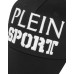 PLEIN SPORT CAPPELLO BASEBALL BLACK CON MAXI LOGO LETTERING RICAMATO WHITE