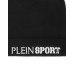 PLEIN SPORT CAPPELLO IN LANA MERINO BLACK CON LOGO LETTERING WHITE