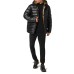 PLEIN SPORT JACKET BOMBER OVERSIZE BLACK CON CAPPUCCIO