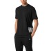 PLEIN SPORT T-SHIRT A MANICA CORTA IN COTONE BLACK A GIROCOLLO CON LOGO LETTERING E BARCODE