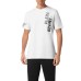 PLEIN SPORT T-SHIRT IN JERSEY DI COTONE WHITE A MANICA CORTA CON MAXI LOGO LETTERING 