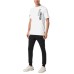 PLEIN SPORT T-SHIRT IN JERSEY DI COTONE WHITE A MANICA CORTA CON MAXI LOGO LETTERING 