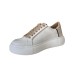 ALEXANDER SMITH ECO-GREENWICH SNEAKER IN LEATHER WHITE E GOLD LAMINATO