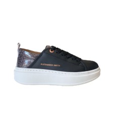 ALEXANDER SMITH ECO-WEMBLEY SNEAKER IN LEATHER BLACK DA DONNA