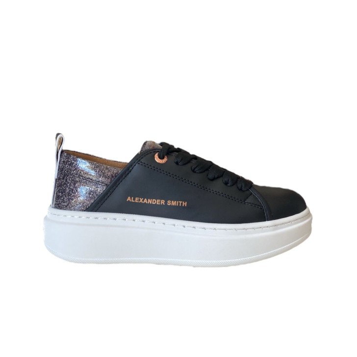 ALEXANDER SMITH ECO-WEMBLEY SNEAKER IN LEATHER BLACK DA DONNA