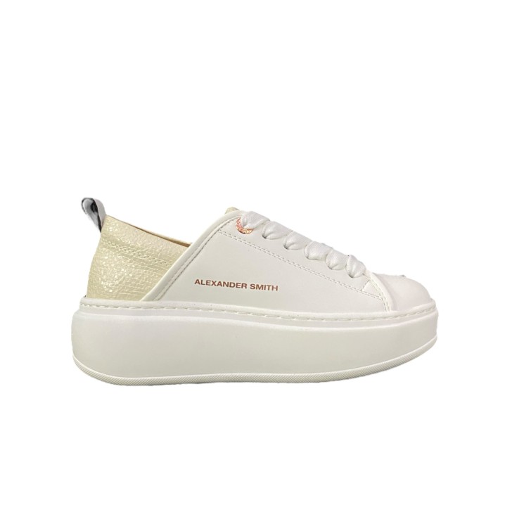 ALEXANDER SMITH ECO WEMBLEY HIGH WOMAN SNEAKER IN LEATHER TOTAL WHITE 