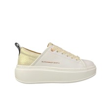 ALEXANDER SMITH ECO WEMBLEY HIGH WOMAN SNEAKER IN LEATHER WHITE CREAM