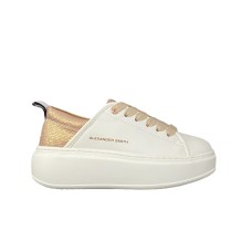 ALEXANDER SMITH ECO WEMBLEY HIGH WOMAN SNEAKER IN LEATHER WHITE NUDE