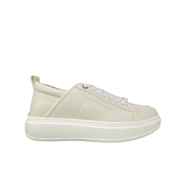 ALEXANDER SMITH ECO WEMBLEY MAN SNEAKER IN LEATHER OFF WHITE