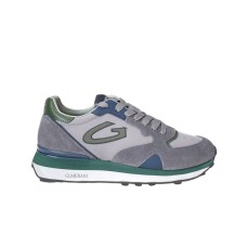 ALBERTO GUARDIANI SNEAKER IN SUEDE E NYLON GREY GREEN E BLUE DA UOMO 