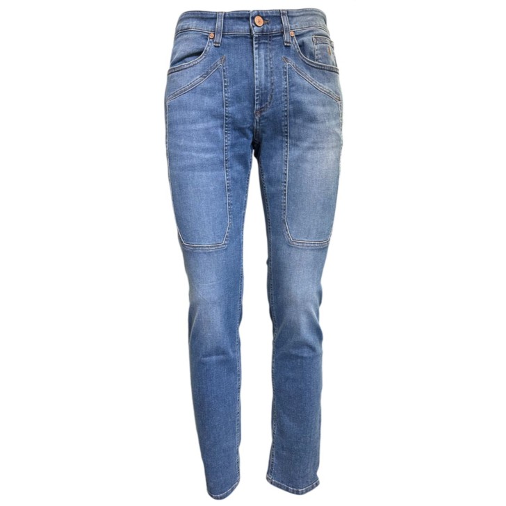 JECKERSON JEANS JOHN 5 TASCHE SLIM DA UOMO CON TOPPE 