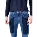 ﻿JECKERSON JEANS JOHN 5 TASCHE SLIM DA UOMO CON TOPPE IN ALCANTARA BLU 