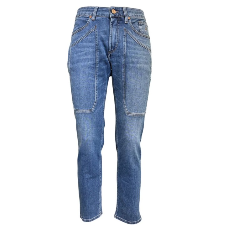 ﻿JECKERSON JEANS JAMES 5 TASCHE SKINNY DA UOMO CON TOPPE