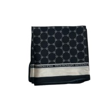 GATTINONI ROMA ADA FOULARD NERO CON STAMPA ALL OVER DA DONNA 