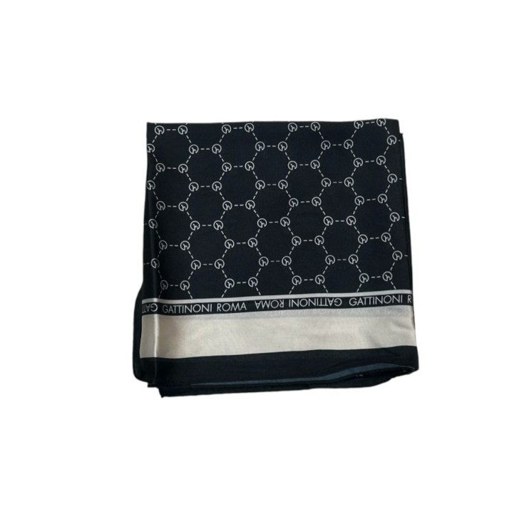 GATTINONI ROMA ADA FOULARD NERO CON STAMPA ALL OVER DA DONNA 