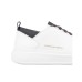 ALEXANDER SMITH WEMBLEY MAN SNEAKER IN LEATHER WHITE DARK GREY 