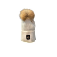 REFRIGIWEAR CAPPELLO BIANCO DA DONNA CON PON PON