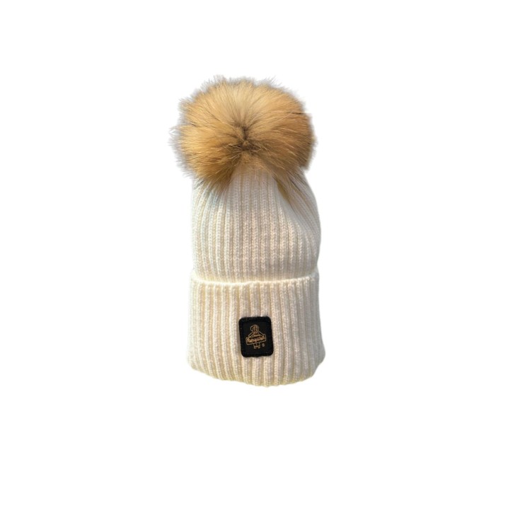 REFRIGIWEAR CAPPELLO BIANCO DA DONNA CON PON PON