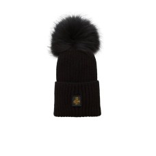 REFRIGIWEAR CAPPELLO NERO DA DONNA CON PON PON