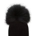 REFRIGIWEAR CAPPELLO NERO DA DONNA CON PON PON