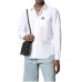 VERSACE JEANS COUTURE CAMICIA REGULAR FIT BASIC SOFTER WHITE IN COTONE A MANICA LUNGA DA UOMO