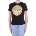 VERSACE JEANS COUTURE T-SHIRT NERA CON STAMPA ORO DA DONNA. 