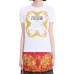 VERSACE JEANS COUTURE T-SHIRT IN COTONE WHITE A MANICA CORTA CON MAXI STAMPA 