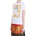 VERSACE JEANS COUTURE T-SHIRT IN COTONE WHITE A MANICA CORTA CON MAXI STAMPA 