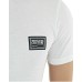 VERSACE JEANS COUTURE T-SHIRT SKINNY IN JERSEY DI COTONE A MANICA CORTA WHITE CON TARGHETTA IN TESSUTO BLACK E LOGO LETTERING WHITE