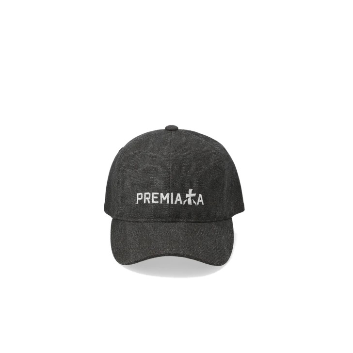 PREMIATA CAPPELLO DA BASEBALL BLACK CON LOGO LETTERING RICAMATO