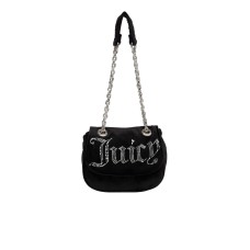 Juicy Couture Borsa a spalla nera con logo nella parte anteriore 