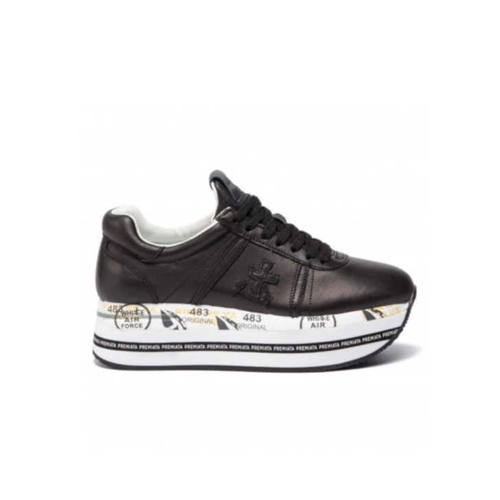 Premiata BETH_3873 Sneakers da donna in morbida pelle nera