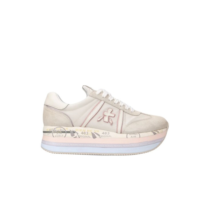 Premiata Sneakers in pelle beige da donna