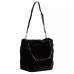 JUICY COUTURE BORSA A SPALLA IN ECOPELLICCIA BLACK CON PATCH IN PU CON LOGO LETTERING IN METALLO SILVER REVERSIBILE BLACK CON LOGO LETTERING RICAMATO 