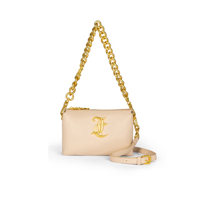 Juicy Couture Borsa beige a spalla con logo
