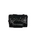 JUICY COUTURE BORSA A SPALLA IN CINIGLIA BLACK CON LOGO LETTERING IN STRASS SILVER E PIETRE