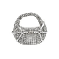 JUICY COUTURE BORSA HOBO A MANO SILVER CON STRASS ALL OVER CON TRACOLLA REGOLABILE ESTRAIBILE