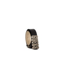 GUESS CINTURA BLACK CON FIBBIA LOGO LETTERING IN METALLO GOLD