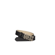 GUESS CINTURA BLACK CON LOGO LETTERING IN METALLO GOLD