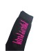 Philipp Plein calze nere con logo lettering fucsia