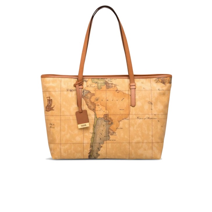 ALVIERO MARTINI 1A CLASSE BORSA SHOPPING GRANDE A SPALLA CON STAMPA GEO CLASSIC