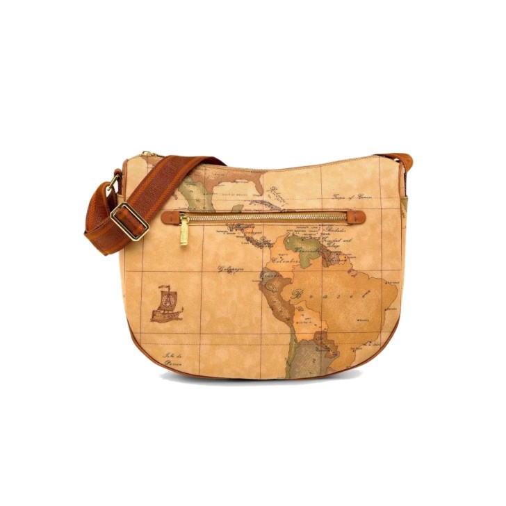 ALVIERO MARTINI 1A CLASSE BORSA MEZZALUNA MEDIUM A TRACOLLA CON STAMPA GEO CLASSIC