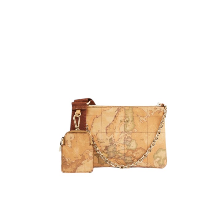 ALVIERO MARTINI 1A CLASSE BORSA A TRACOLLA DOPPIA CON STAMPA GEO CLASSIC E STAMPA GEO WHITE