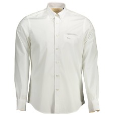 Harmont&Blaine  Camicia bianca da uomo con logo ricamato grigio 