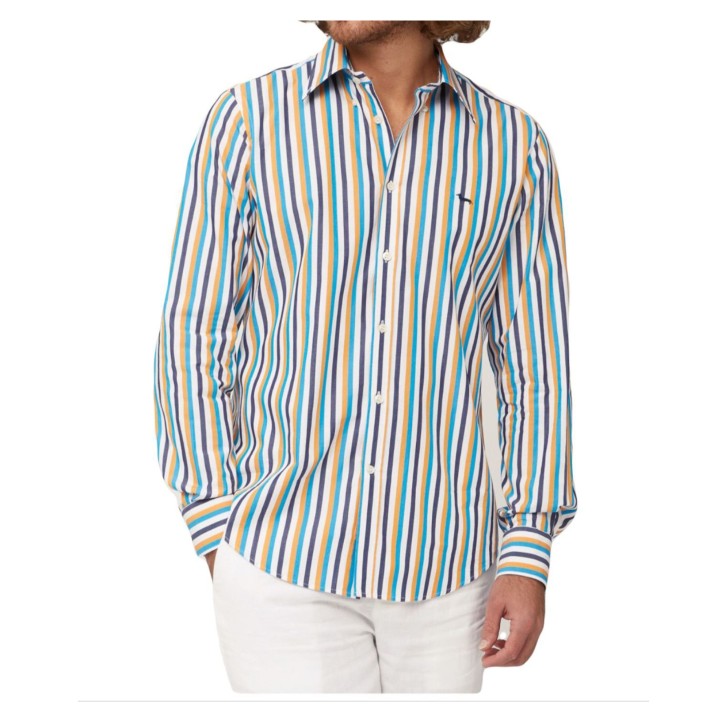 Harmont&Blaine Camicia in cotone a righe verticali multicolor