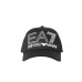 EA7 Emporio Armani Cappello da uomo nero con logo a contrasto