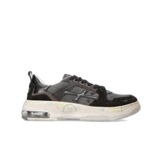 PREMIATA DRAKE_343 SNEAKER IN SUEDE LEATHER E NYLON BLACK GREY EFFETTO VINTAGE 