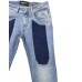 Jeckerson Jeans denim blu cinque tasche con toppe in Alcantara blu