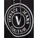 Versace Jeans Couture Felpa nera con cappuccio e maxi logo nella parte anteriore laminato