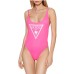 GUESS COSTUME ROSA FLUO INTERO CON LOGO TRIANGOLO